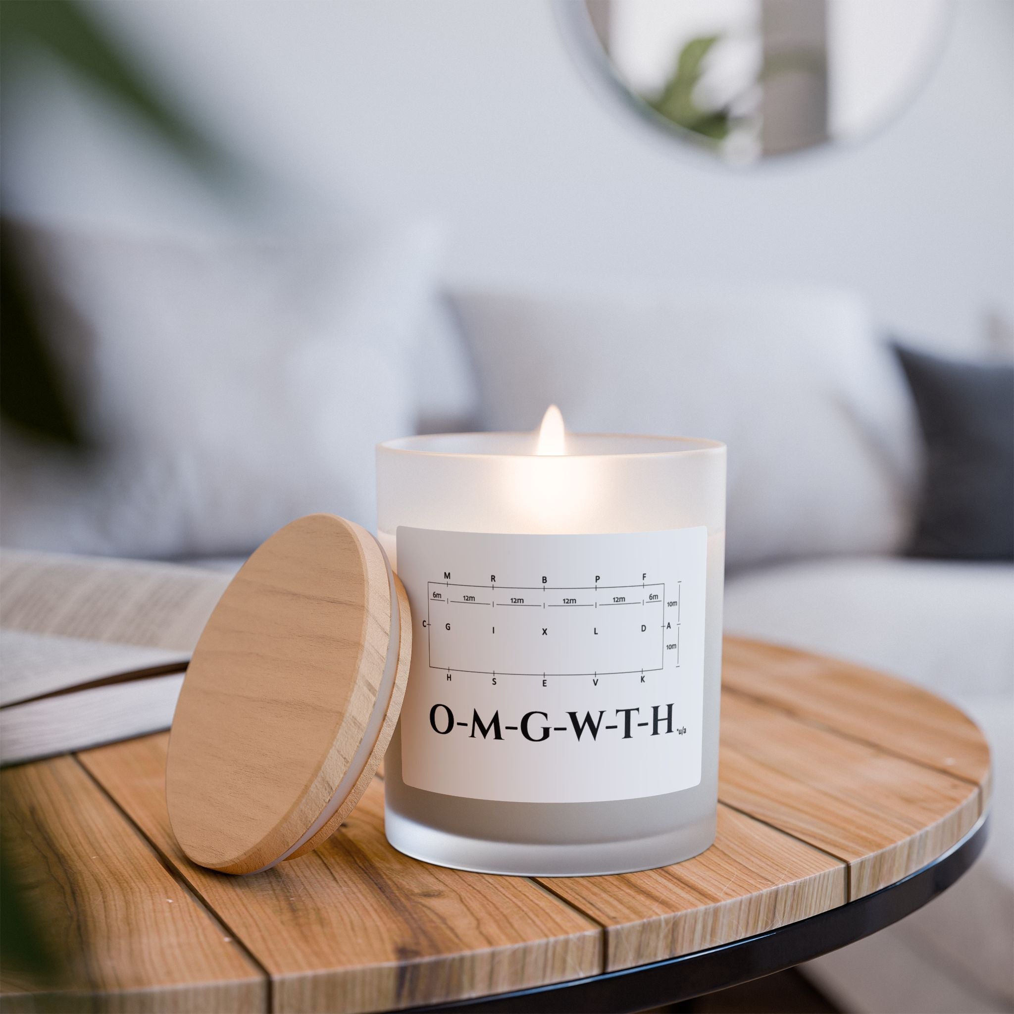 Frosted Glass Candle, 11oz - Dressage Course - OMGWTH