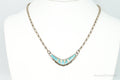 Vintage Native American Turquoise Opal Inlay Sterling Silver Necklace